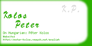 kolos peter business card